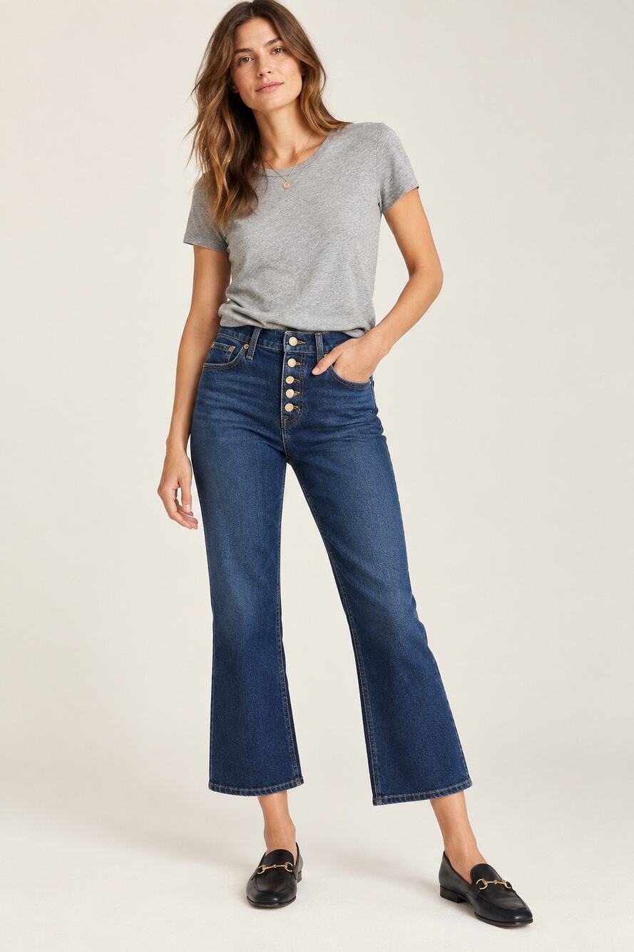 J.Crew Mid-Rise Flare Crop Jeans Dark Wash Size 24